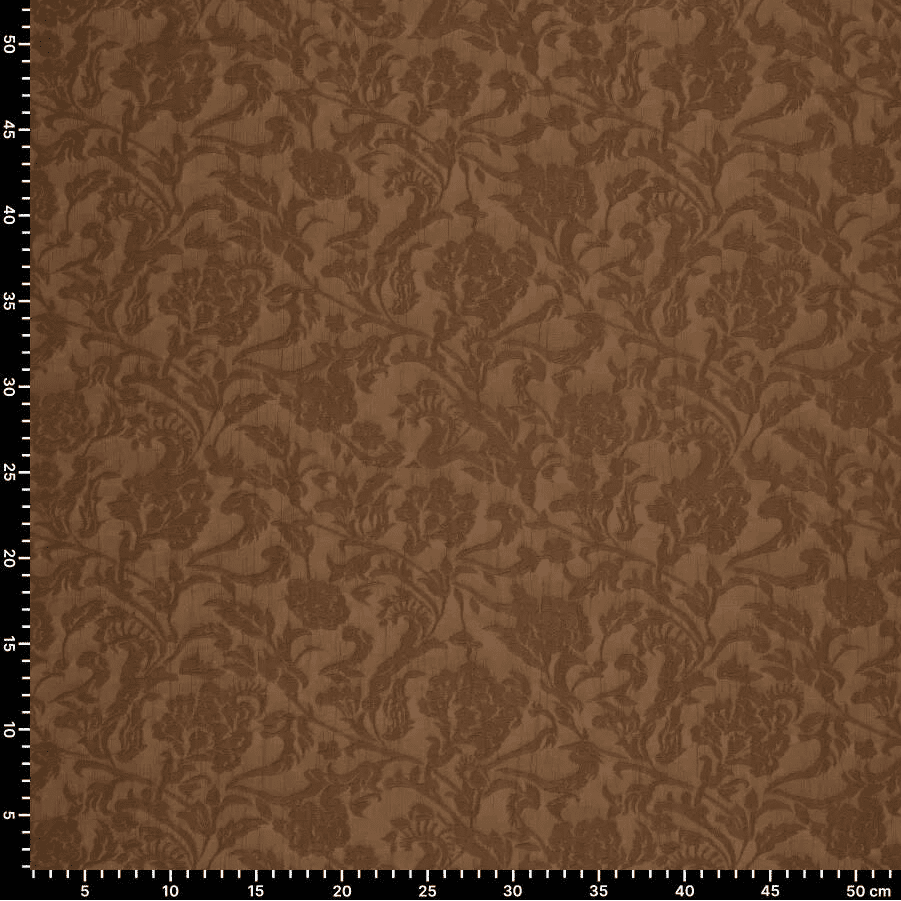 Image of viscose fabric, brown elegant pattern – available online at Charlotte's Fabrics