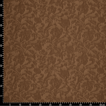 Image of viscose fabric, brown elegant pattern – available online at Charlotte's Fabrics