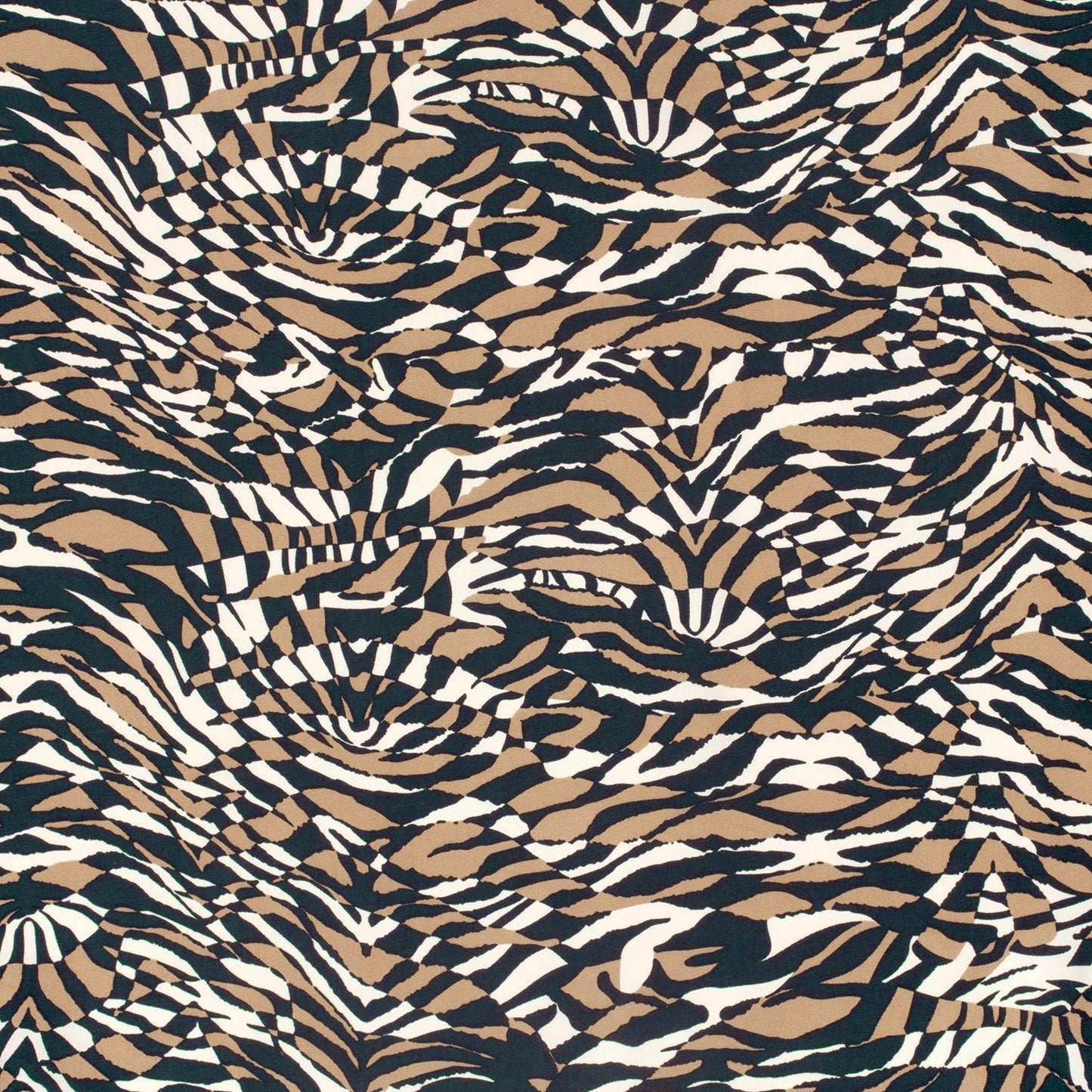 Image with rayon fabric - brown zebra pattern 125 g/m² – available at Šarlotes audumi