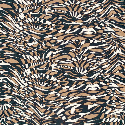 Image with rayon fabric - brown zebra pattern 125 g/m² – available at Šarlotes audumi