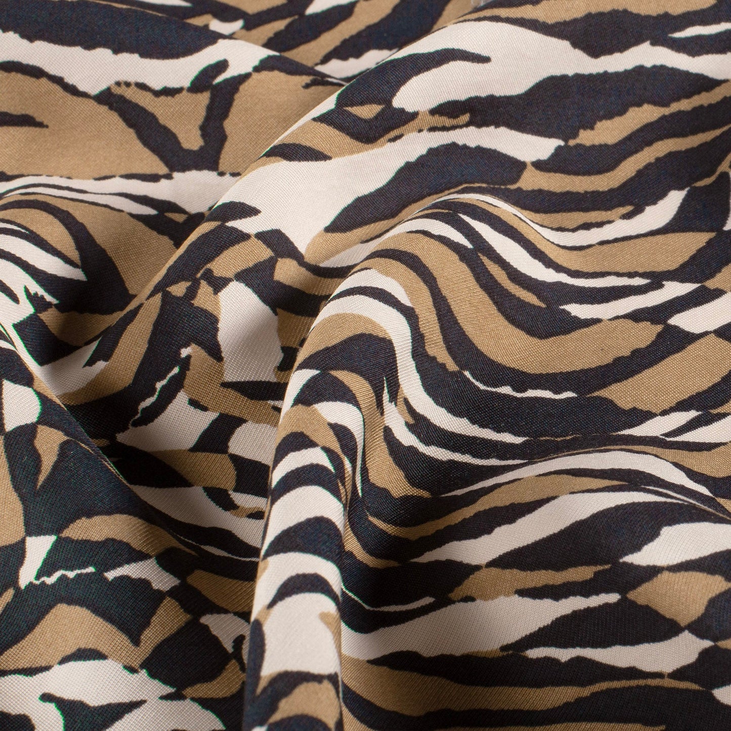 Image of viscose fabric - brown zebra pattern 125 g/m² – available at Charlotte's Fabrics