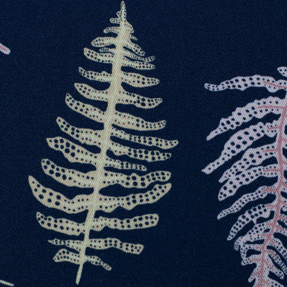 Image with viscose fabric - ferns on a dark blue background 140 g/m² – available at Šarlotes audumi