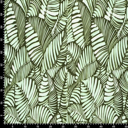 Tissu en viscose - feuilles vertes 135 g/m²
