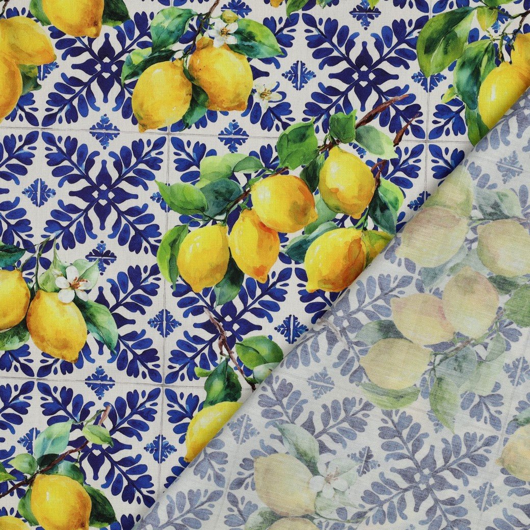 Image with viscose and cotton fabric - lemons 110 g/m² – available at Charlotte's fabrics