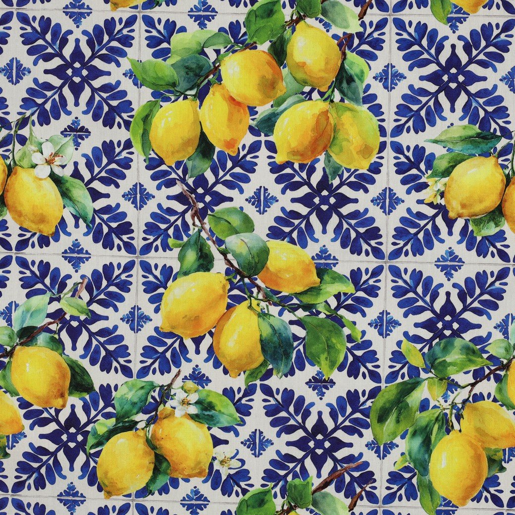 Image with viscose and cotton fabric - lemons 110 g/m² – available at Šarlotes audumi