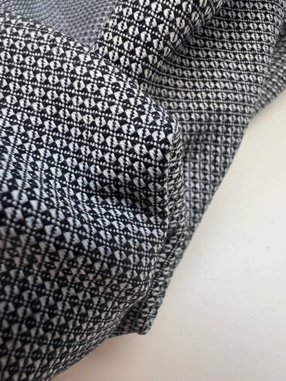 Image of jacquard cotton fabric with elastane in gray – Italy – available online at Šarlotes audumi