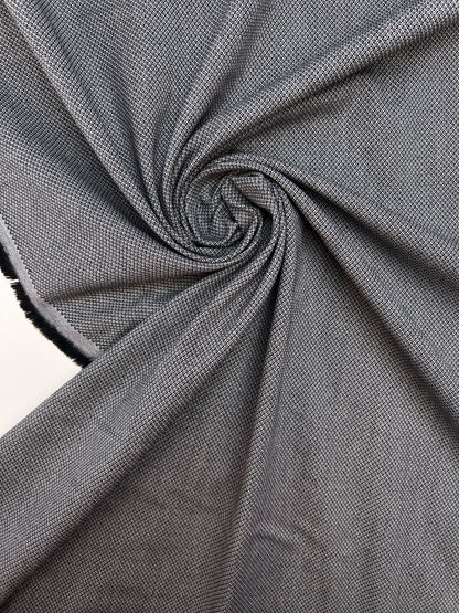 Image of gray jacquard cotton fabric with elastane – Italy – available online at Šarlotes Fabrics