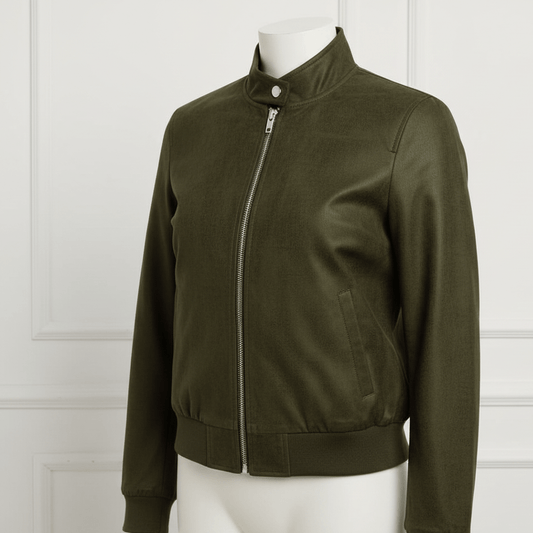 alt
Image of suede fabric with elastane - dark green 280 g/m² – available at Šarlotes audumi