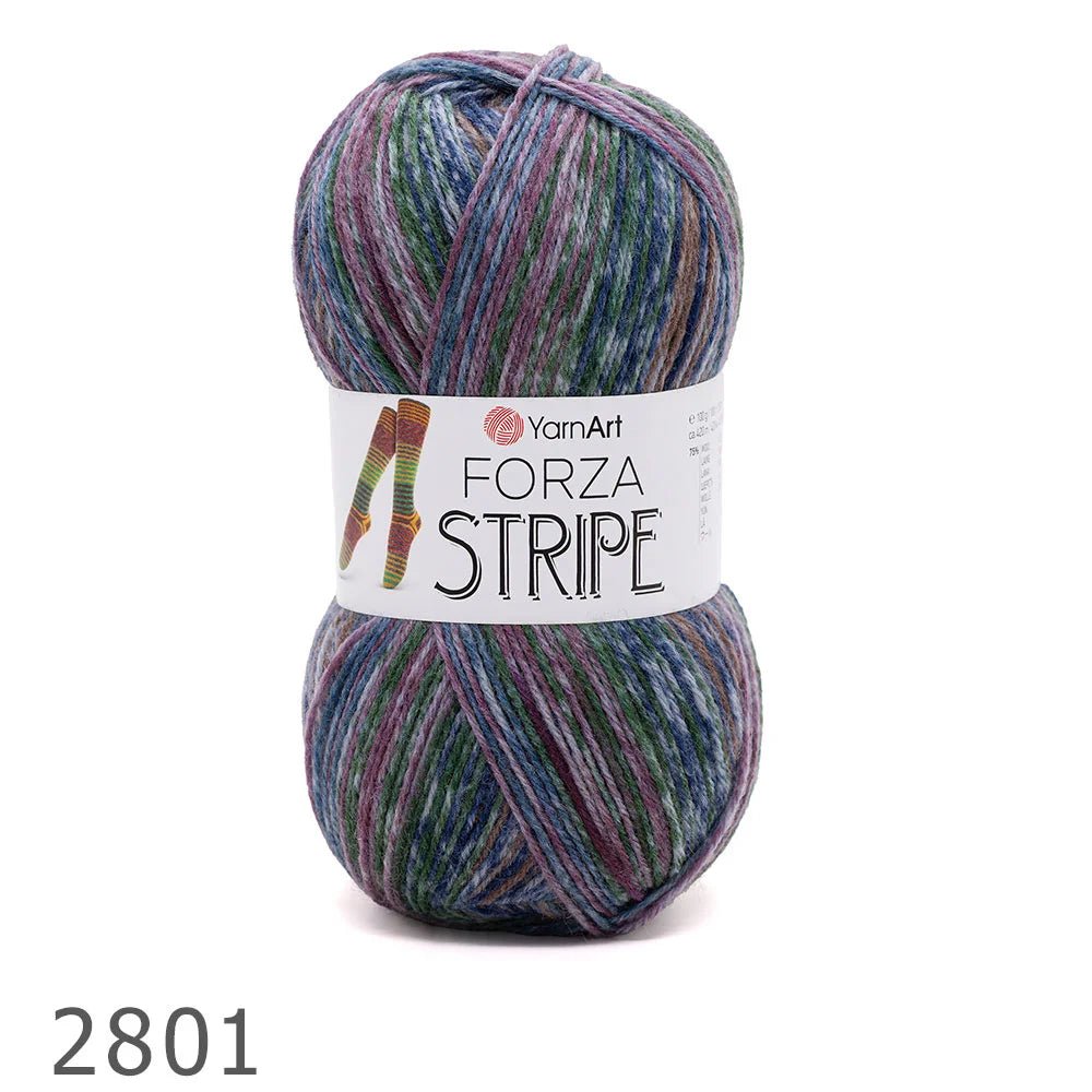 YarnArt Forza Stripe wool sock yarn – 100 g / 420 m – Šarlotes audumi