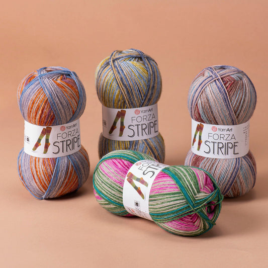 YarnArt Forza Stripe wool sock yarn – 100 g / 420 m – Šarlotes audumi