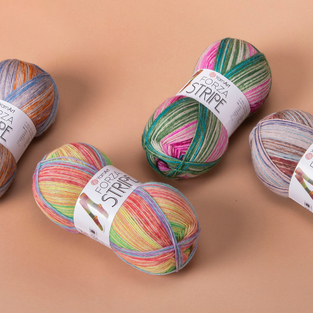 YarnArt Forza Stripe wool sock yarn – 100 g / 420 m – Šarlotes audumi
