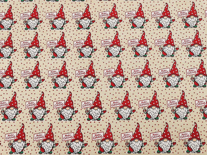 Image of Christmas decorative fabric with gnomes – available online at Charlotte's Fabrics