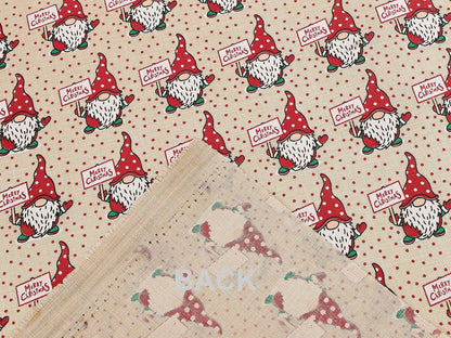 Image of Christmas decorative fabric with gnomes – available online at Charlotte's Fabrics