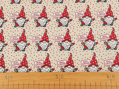 Image of Christmas decorative fabric with gnomes – available online at Charlotte's Fabrics