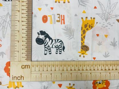 100% Baumwollstoff – afrikanische Tiere 130 g/m²