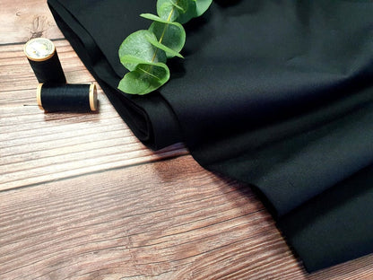 Tissu en coton 100 % noir 220 cm 146 g/m²