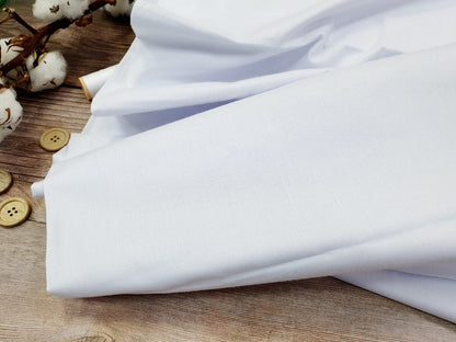 100% Cotton fabric - snow white 125 g/m²