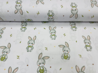 100% Cotton fabric - long-eared bunnies 125 g/m²