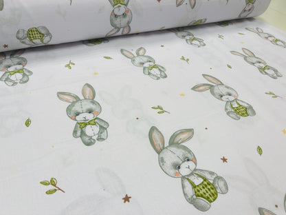 100% Cotton fabric-bunnies with long ears 125 g/m²