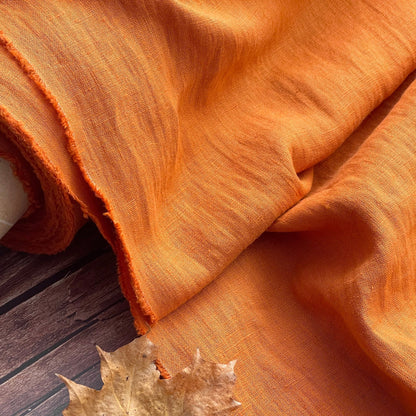 100% weichgewaschenes Leinen, karottenorange 205 g/m²