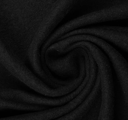 Tissu 100 % laine, noir 385 g/m²