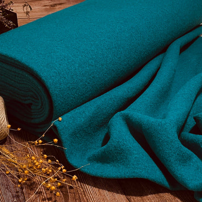100 % tissu en laine bleu sarcelle 385 g/m²