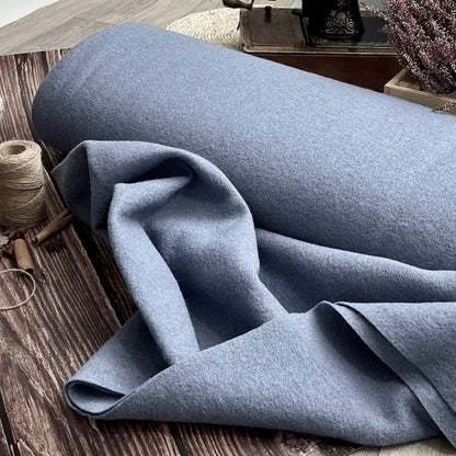 Tissu 100 % laine bleu-gris 385 g/m²