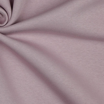 Tricot coton molletonné rose poudré 285 g/m²
