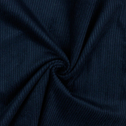 Velours côtelé en coton bleu foncé 280 g/m²