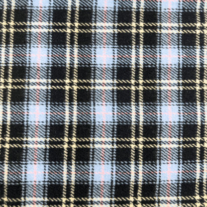 Blau karierter Mantelstoff 410 g/m²