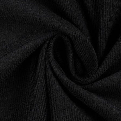 Feiner Baumwollcord – Schwarz 145 g/m²
