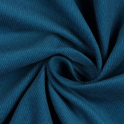 Velours de coton fin bleu pétrole 145 g/m²