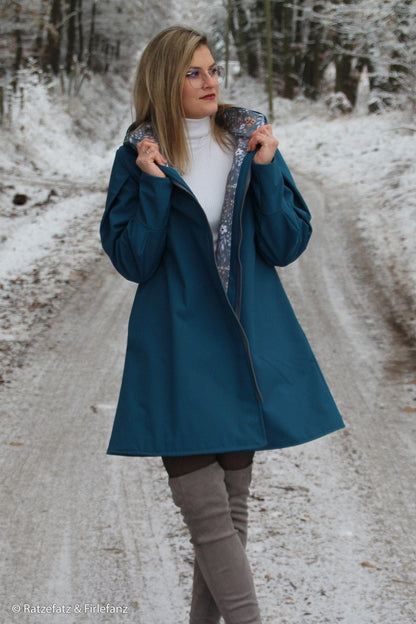 Softshell-Stoff in rauchigem Jeansblau 300 g/m²