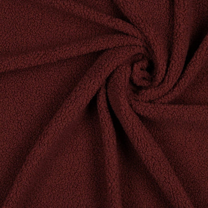 Teddy fabric - burgundy 270 g/m²