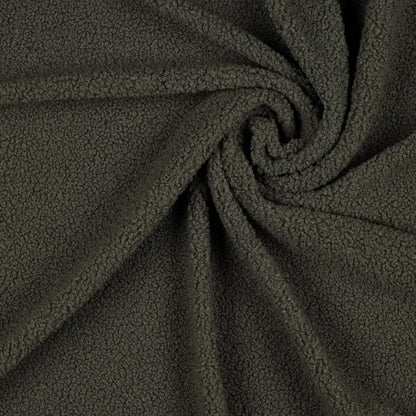 Tissu teddy vert gris foncé 270 g/m²