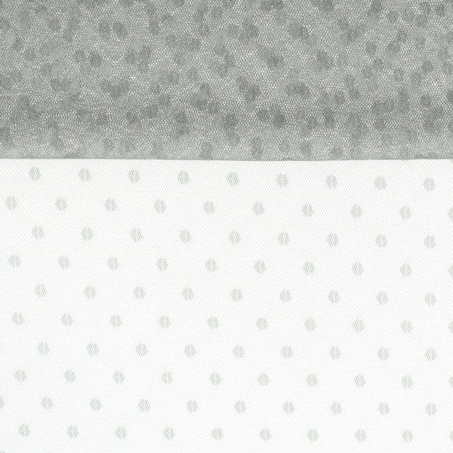 Tulle à pois gris clair
