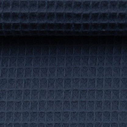 Waffle fabric-denim blue 230 g/m²
