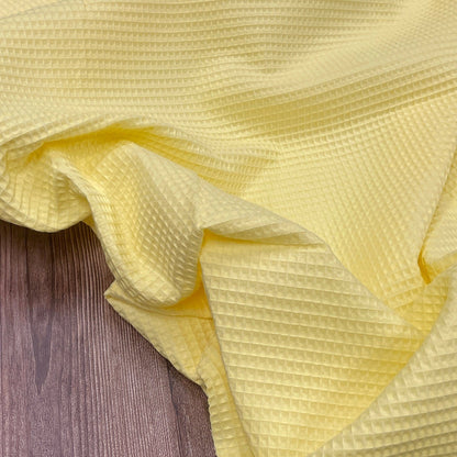waffle fabric, light yellow 230 g/m²