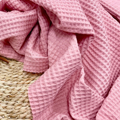 Waffle fabric - pink 230 g/m²