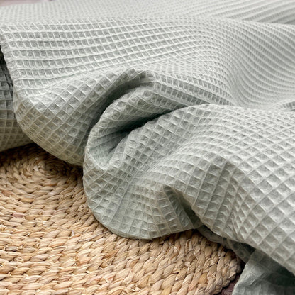 Tissu gaufré vert sauge 230 g/m²
